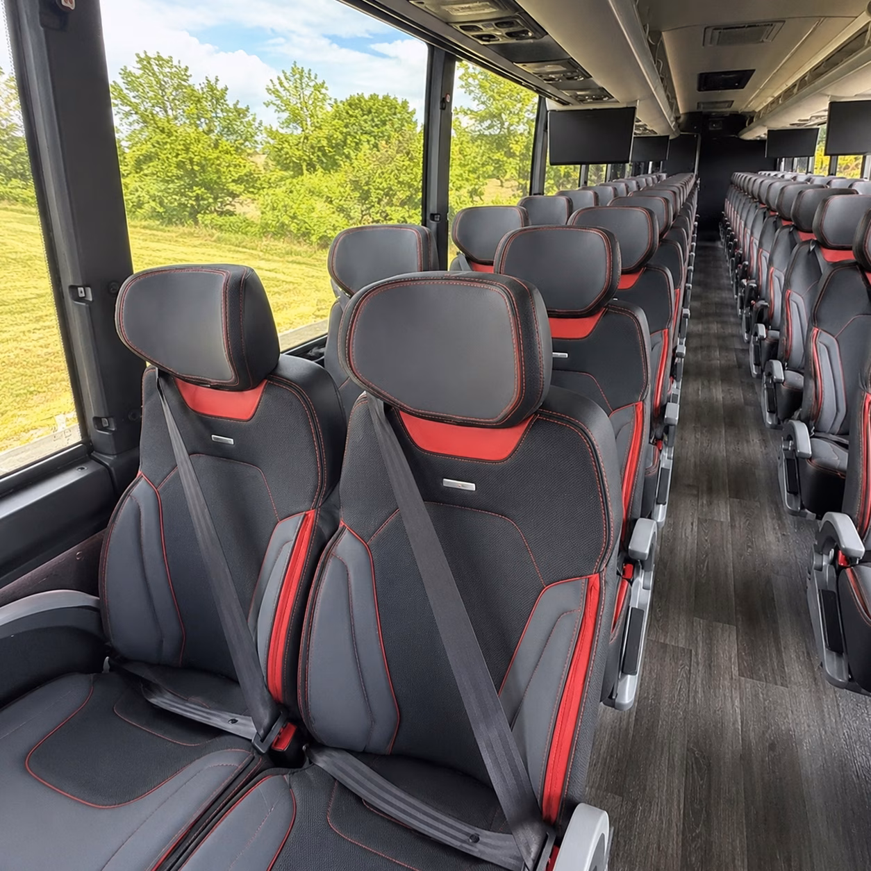 burbank charter bus rental interior